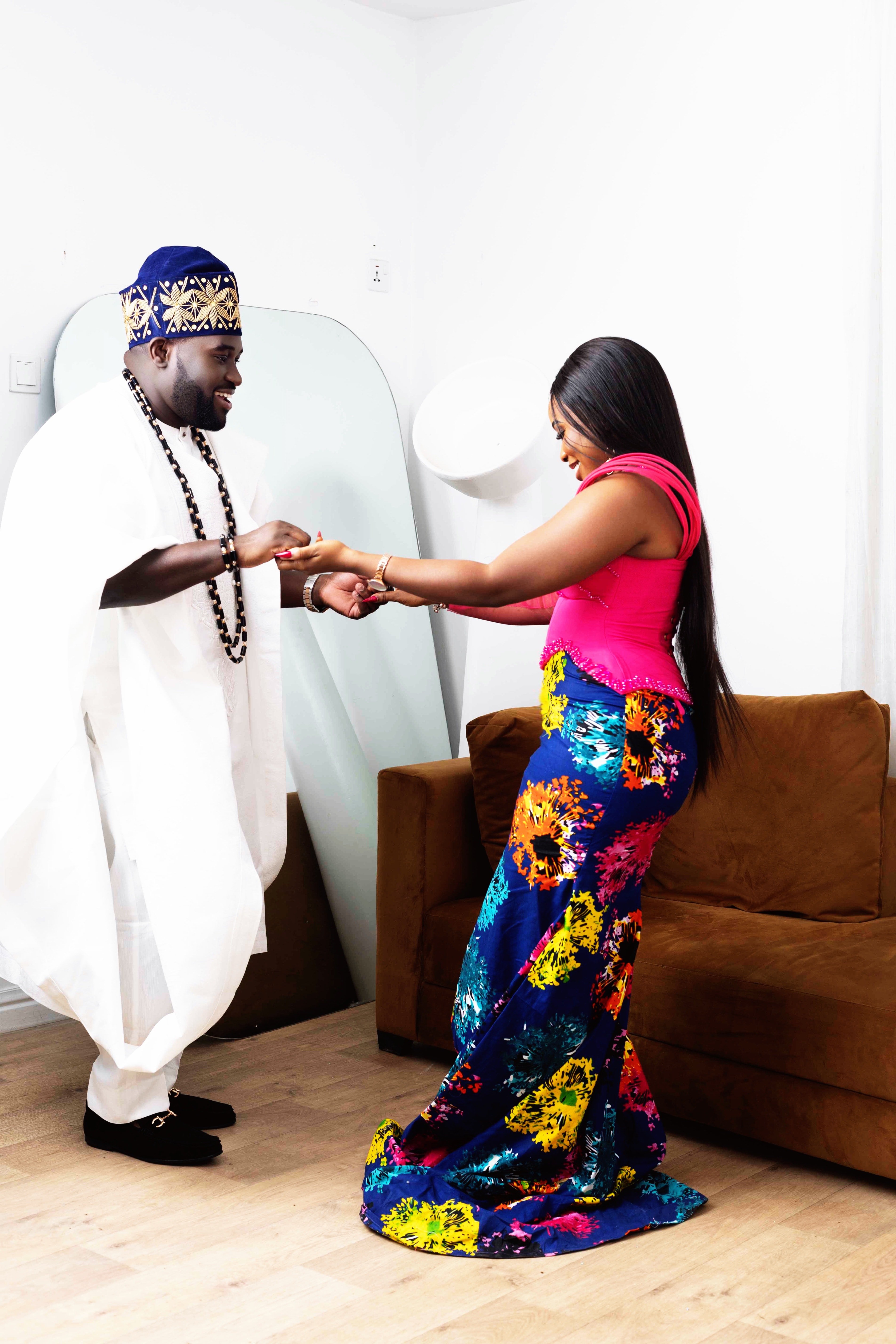 Traditional Nigerian ceremony with colorful attire